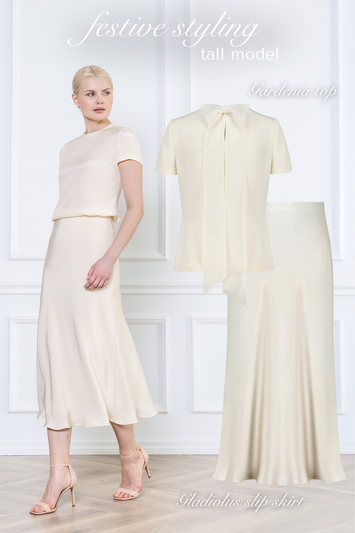 GARDENIA CREAM SILK BLOUSE WITH BOW DETAIL