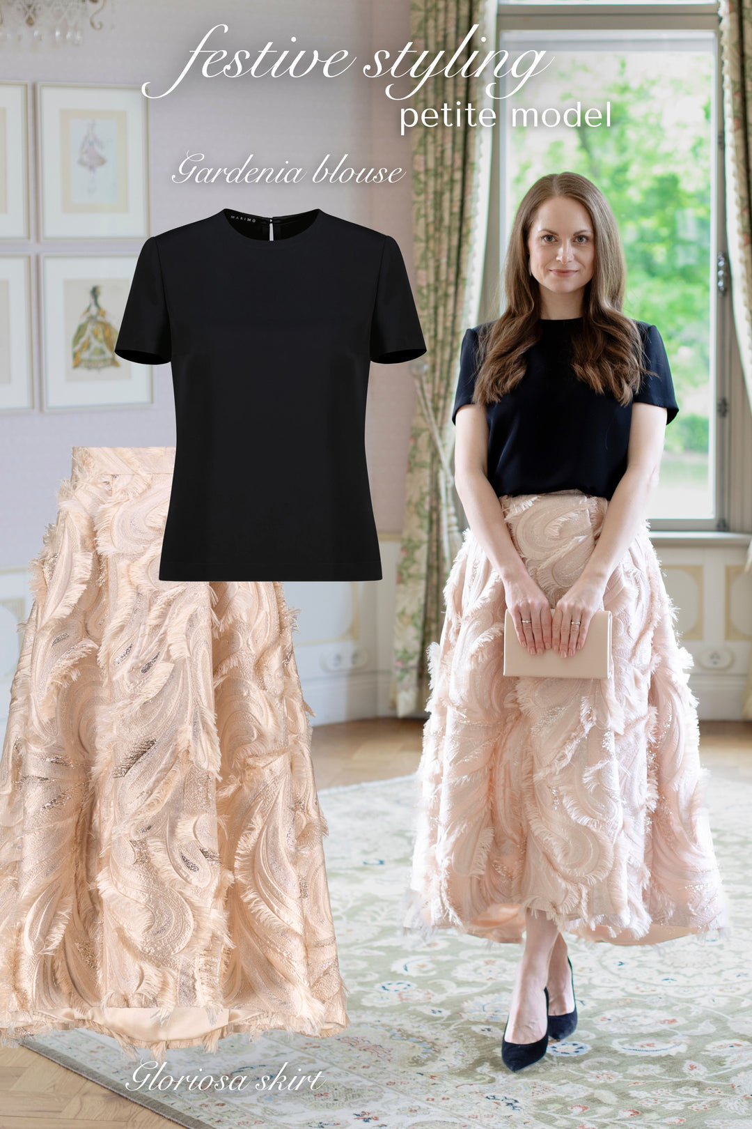 GARDENIA BLACK SILK BLOUSE WITH BOW DETAIL