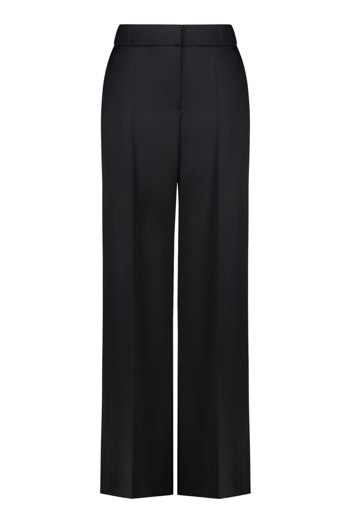 ALPINIA BLACK FINE WOOL WIDE-LEG SUIT PANTS