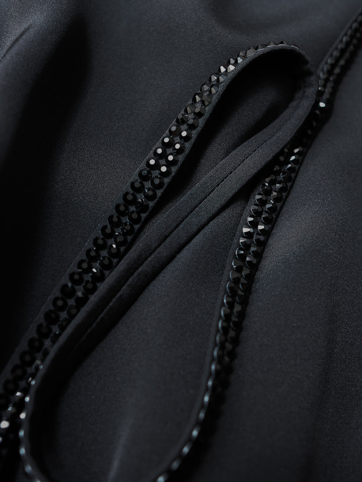SKINNY BLACK CRYSTAL BELT