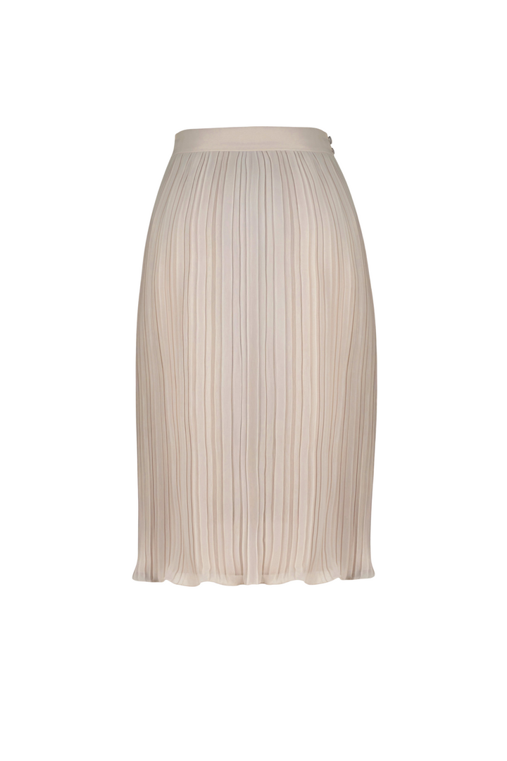 LANTANA PALE BEIGE PLISSÉ PENCIL SKIRT