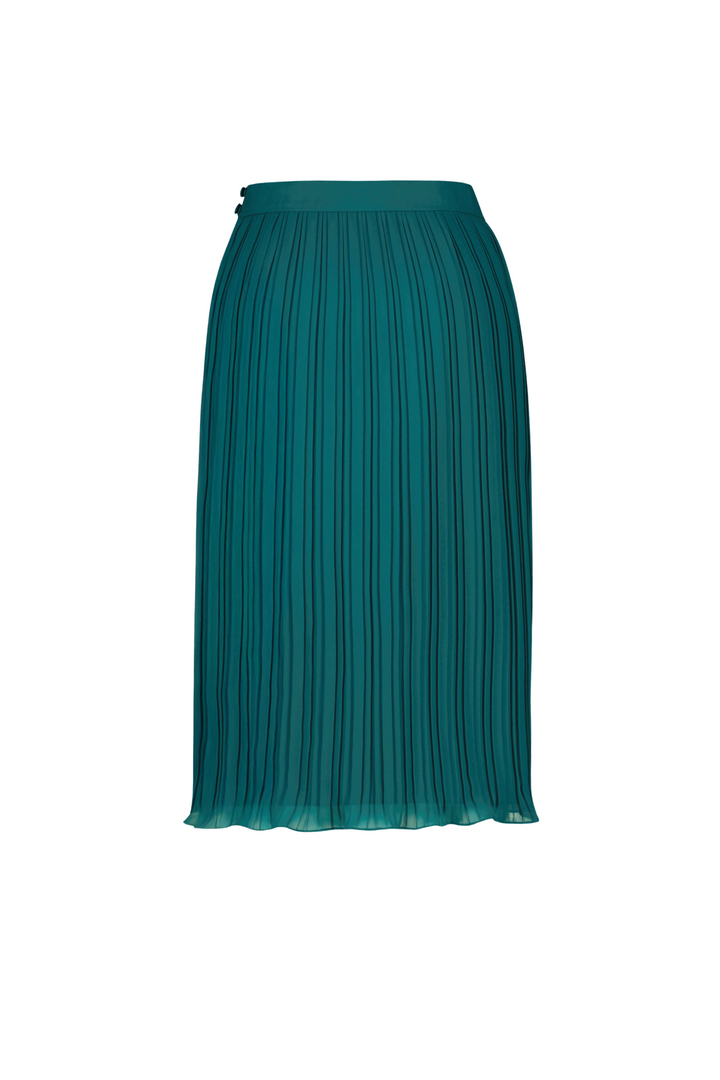 LANTANA TEAL PLISSÉ PENCIL SKIRT