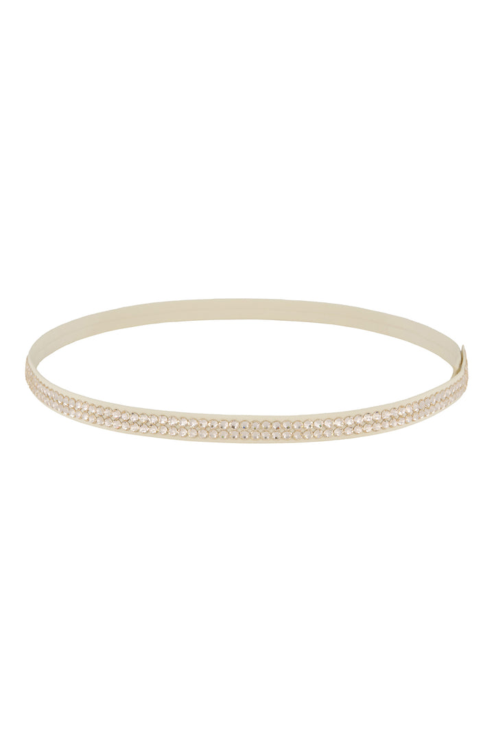 SKINNY CREAM CRYSTAL BELT