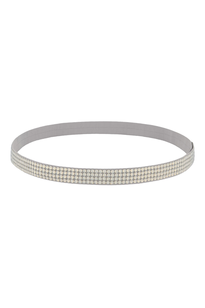 NARROW GRAY CRYSTAL BELT