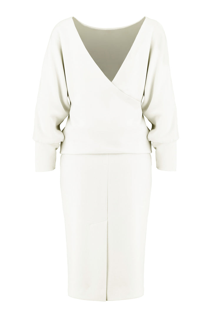 KAEMPFERIA ELEGANT IVORY OPEN BACK DRESS