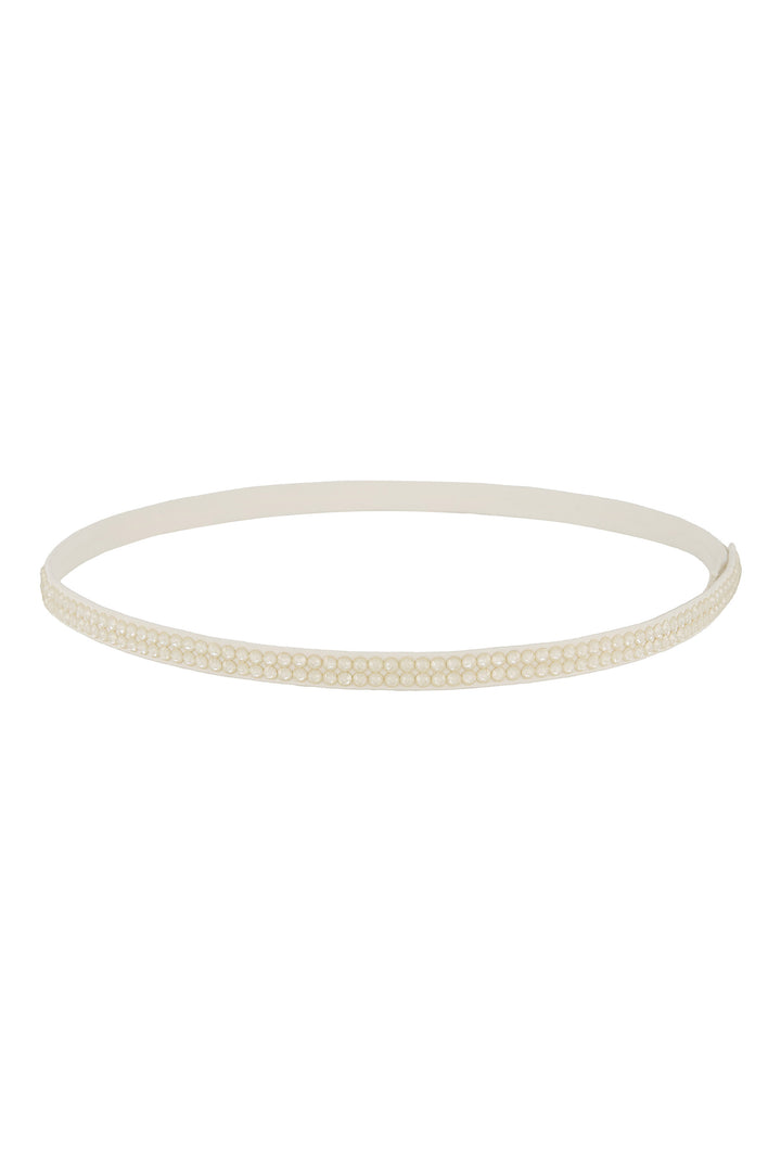 SKINNY IVORY CRYSTAL BELT
