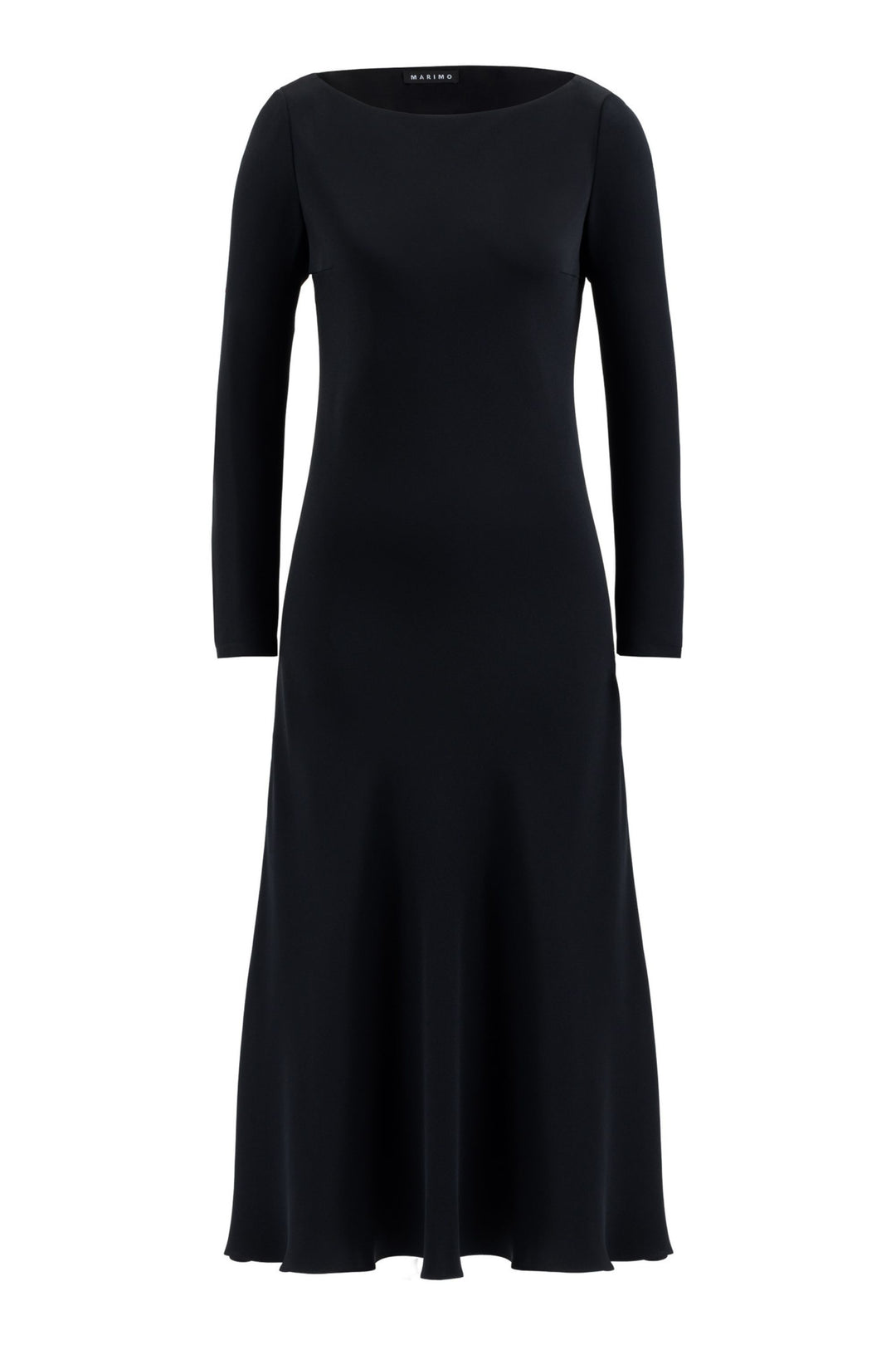 ARMERIA BLACK SILK LONG-SLEEVED SLIP DRESS
