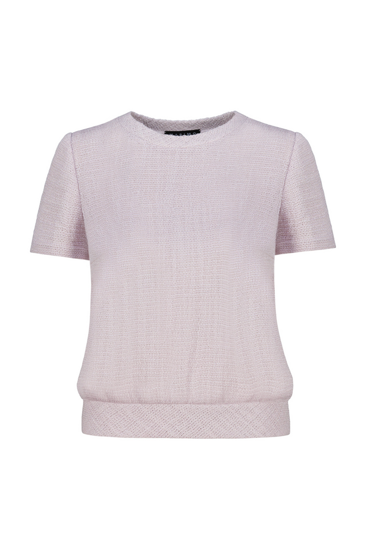 CANELLA PALE LAVENDER TEXTURED WOOL-SILK BLOUSE