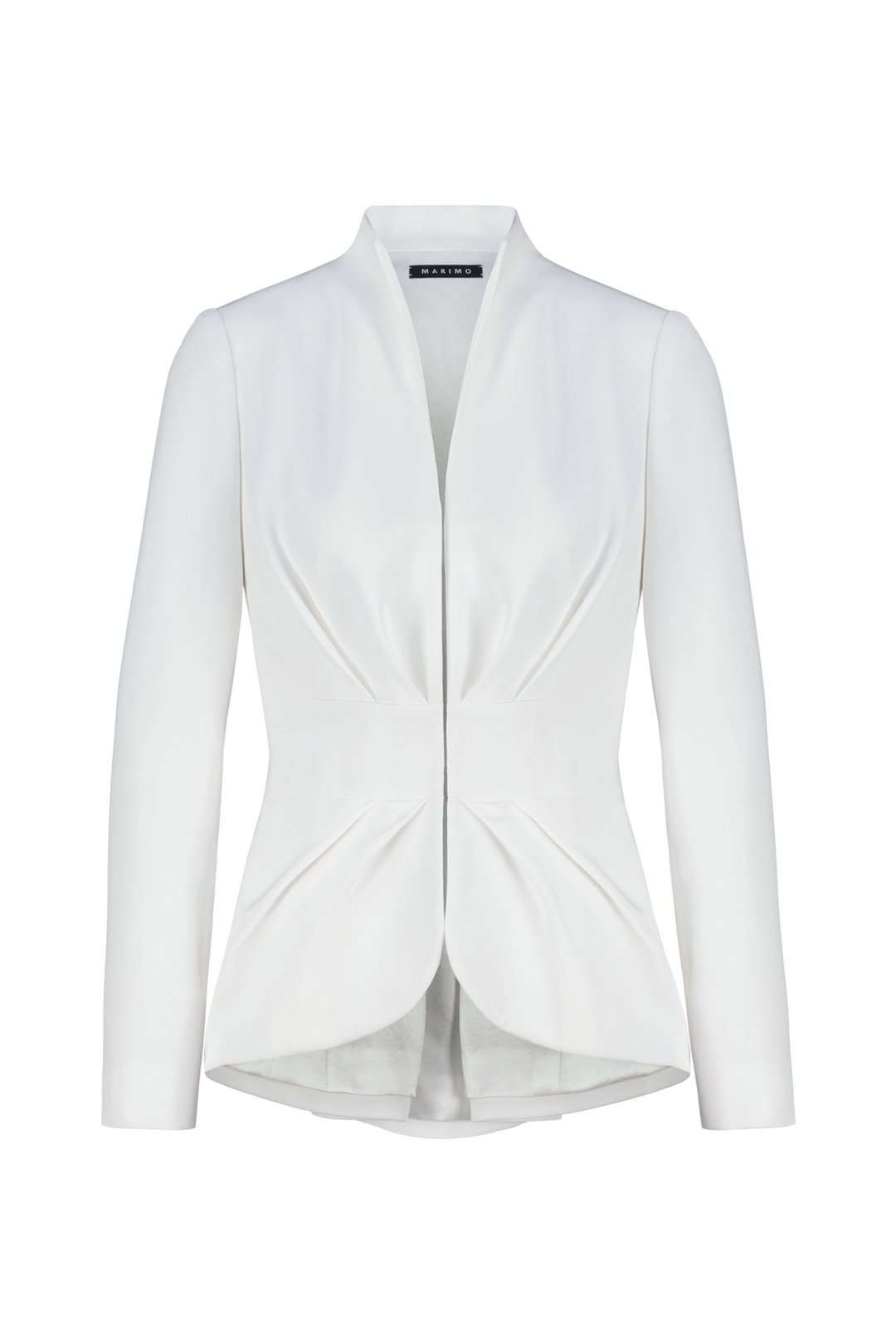MELILOTUS WHITE SILK JACKET WITH DRAPED FRONT DETAIL