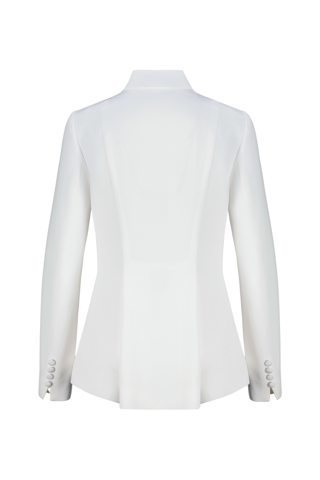 MELILOTUS WHITE SILK JACKET WITH DRAPED FRONT DETAIL