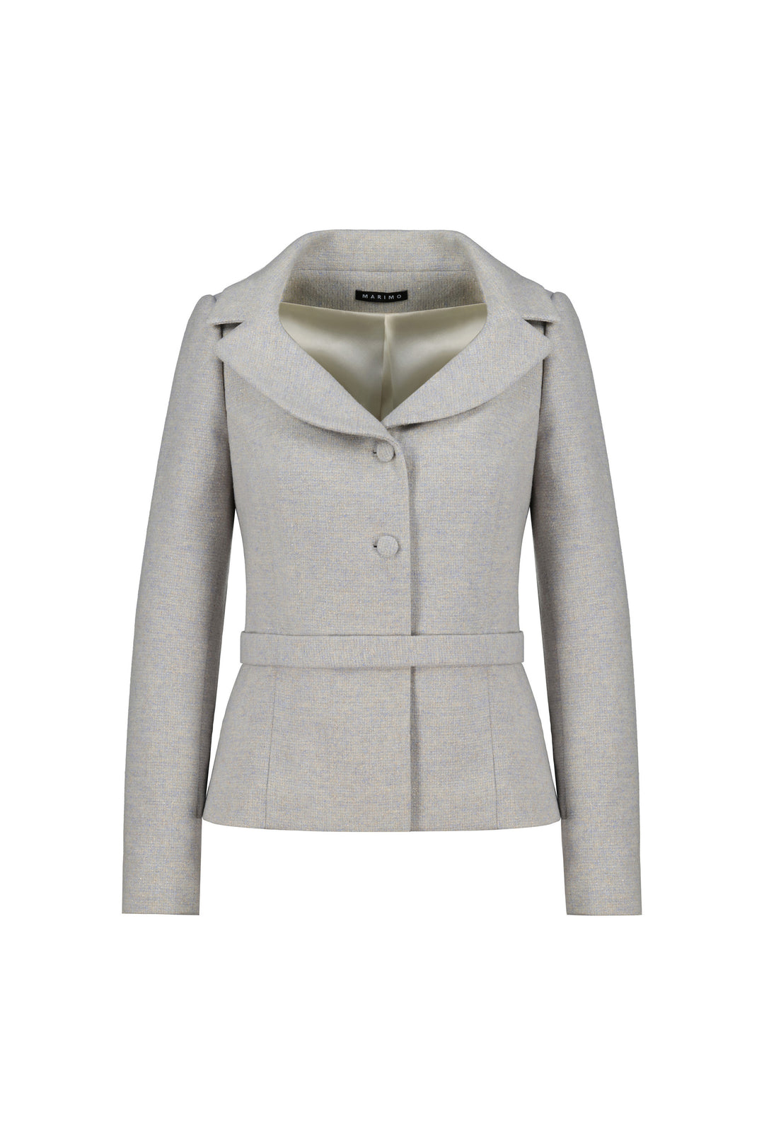 LOTUS GRAY WOOL CASHMERE TWEED PEPLUM JACKET
