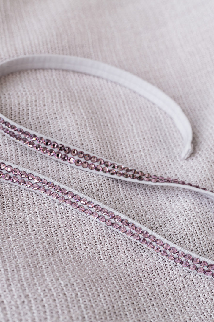 SKINNY PALE LAVENDER CRYSTAL BELT