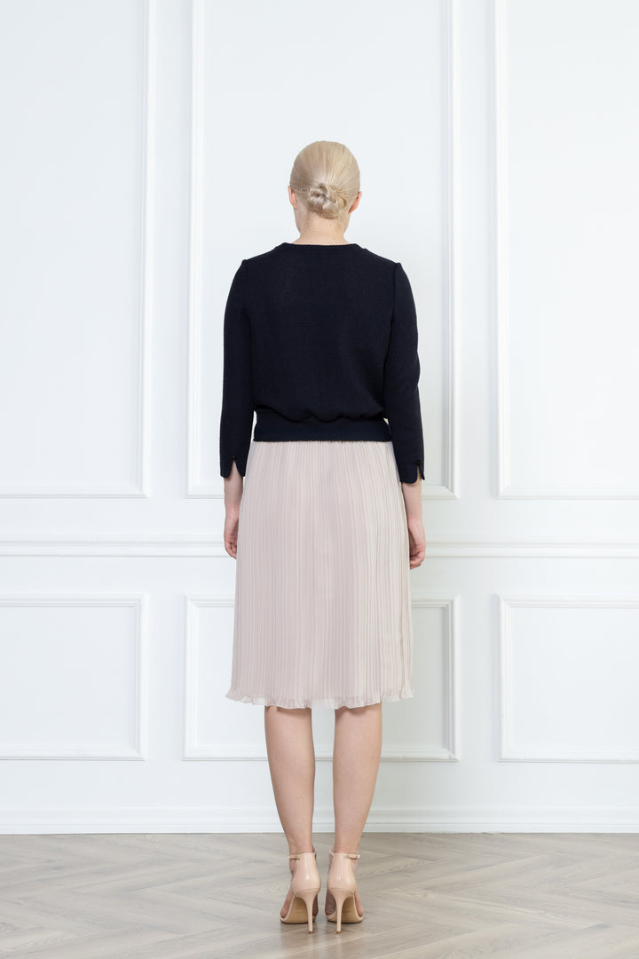LANTANA PALE BEIGE PLISSÉ PENCIL SKIRT