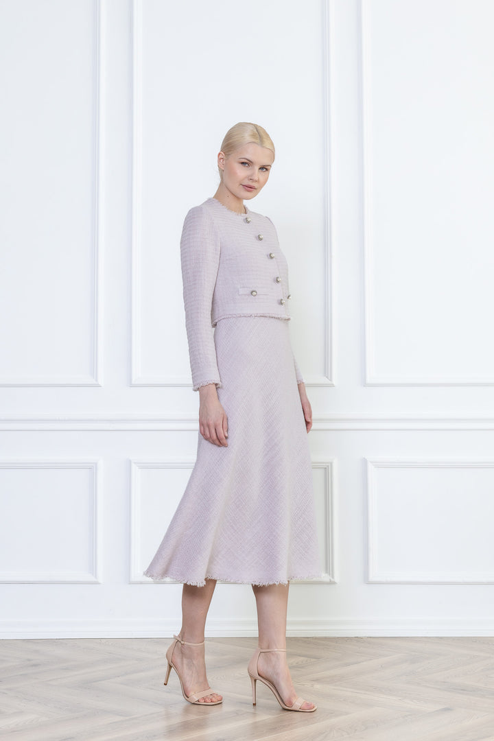 LITHODORA PALE LAVENDER TEXTURED WOOL SILK BLEND JACKET