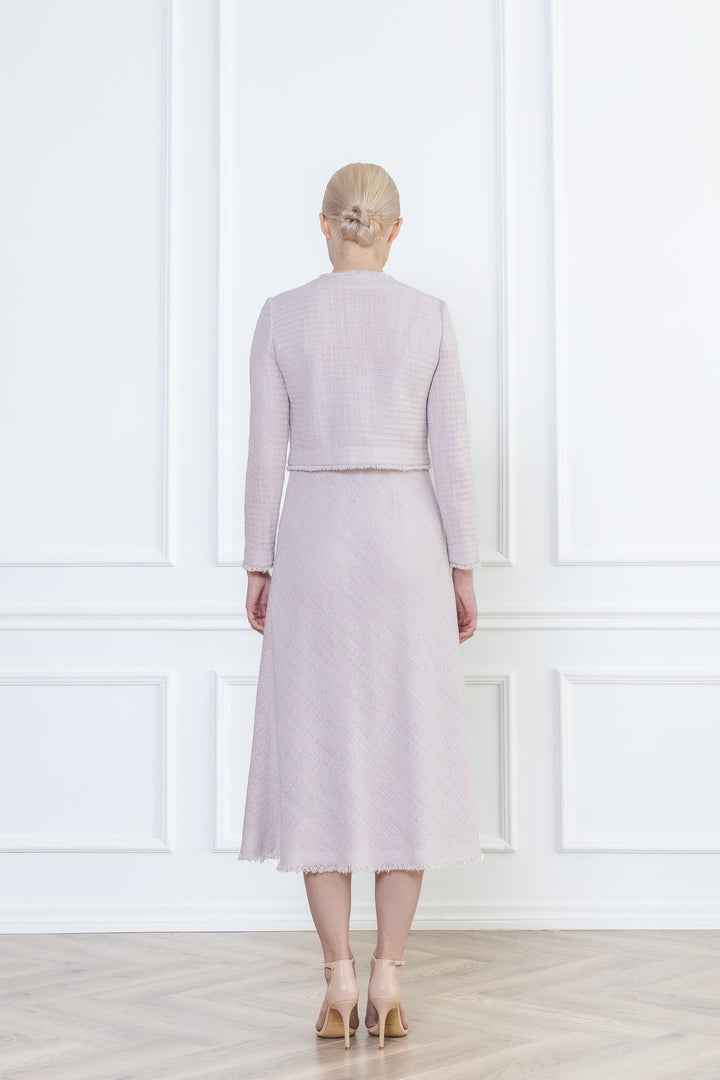 LITHODORA PALE LAVENDER TEXTURED WOOL SILK BLEND JACKET