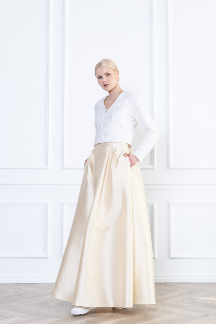 GALANTHUS IVORY EMBELLISHED MINI JACKET