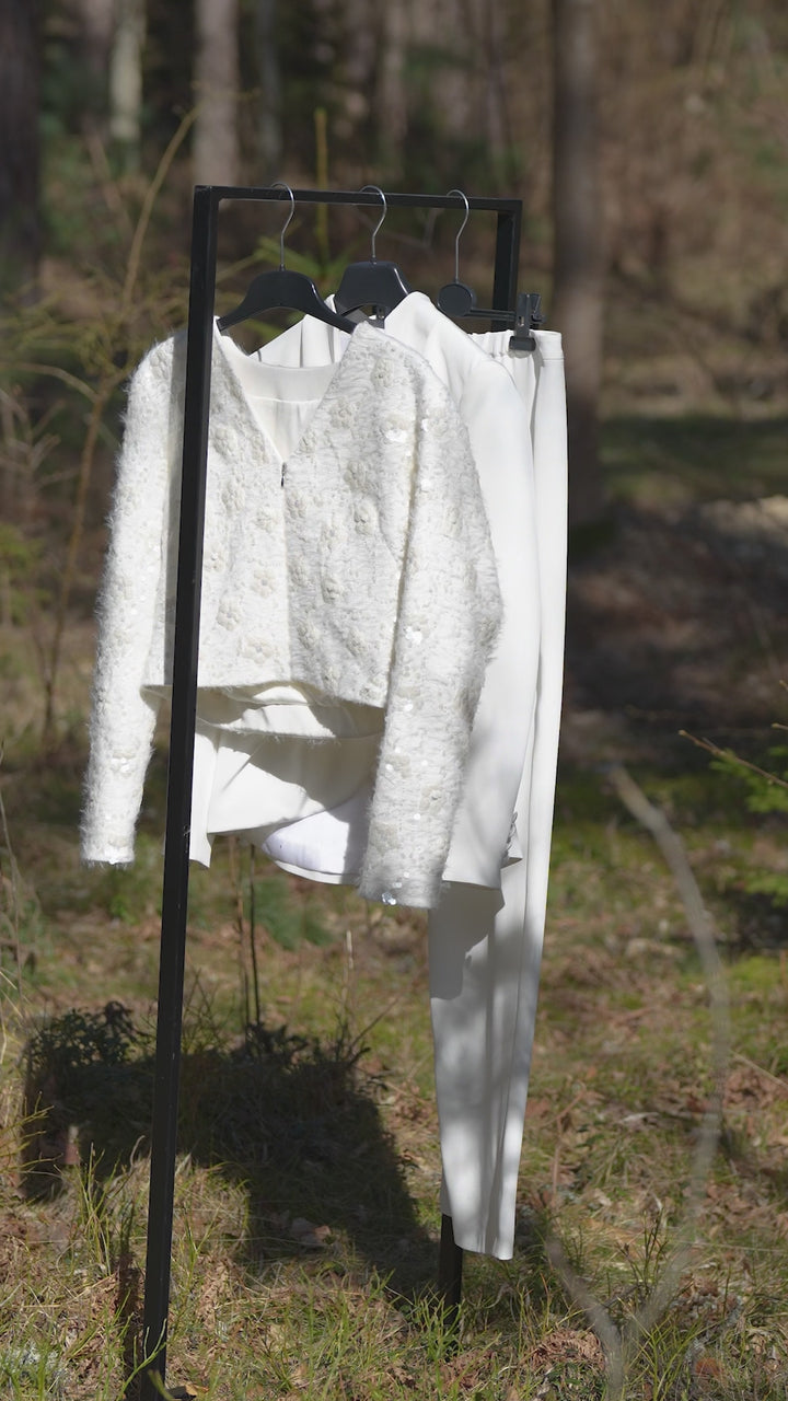 ELEGIA WHITE SILK CLASSICAL PANTS