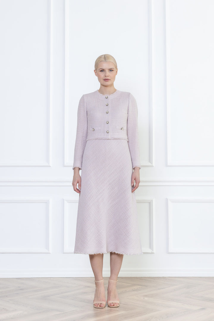 LITHODORA PALE LAVENDER TEXTURED WOOL SILK BLEND JACKET