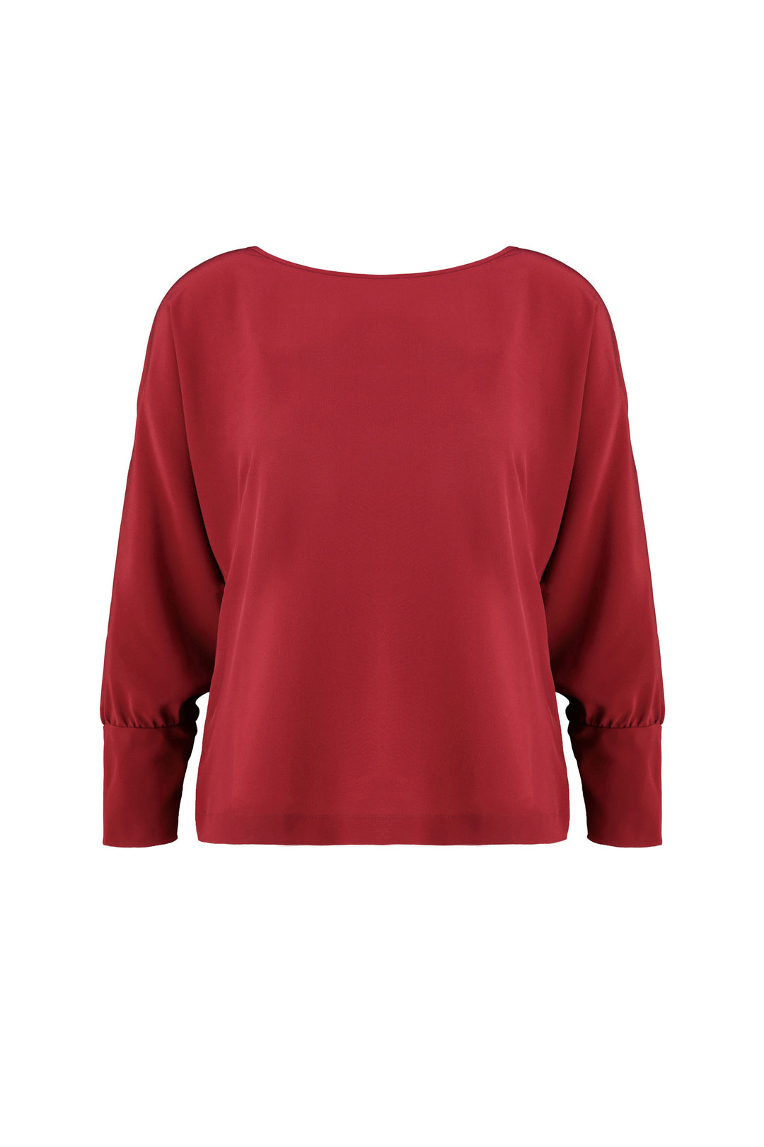 ACTAEA DEEP RED LONG SLEEVED BLOUSE