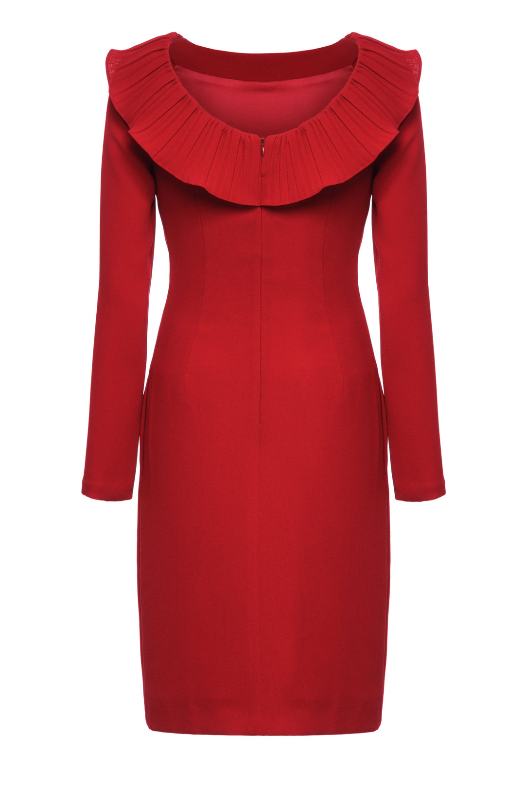 AETHIONEMA RED DRESS WITH PLEATED DETAILS