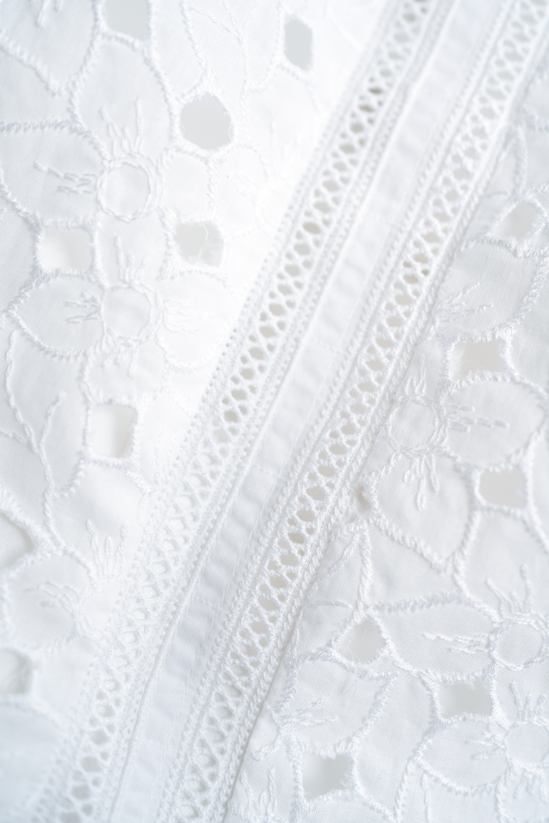 CENTELLA WHITE FLORAL BRODERIE ANGLAISE COTTON-POPLIN OFF-SHOULDER BLOUSE