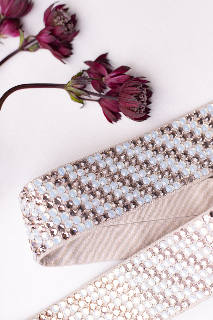 WIDE PATTERNED CRYSTAL BELT