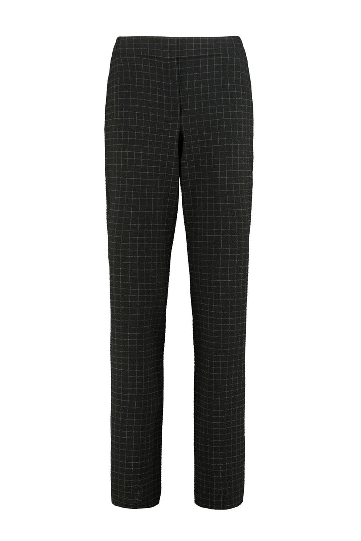 LIPARIS BLACK WOOL SEERSUCKER CLASSICAL PANTS