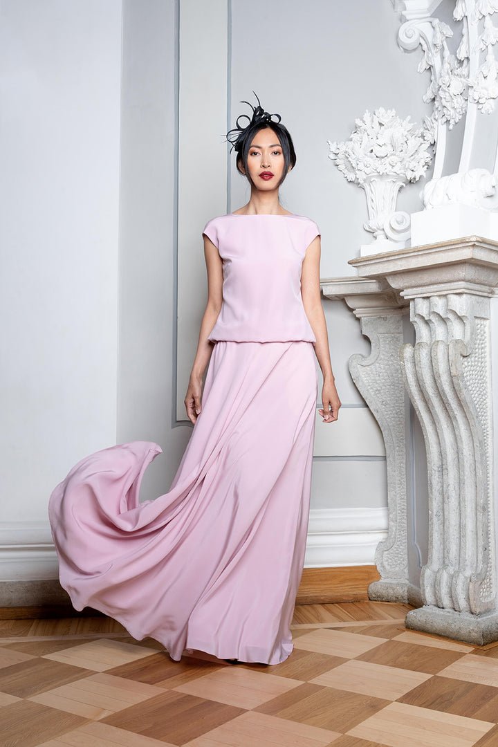 RESEDA PINK SILK GOWN