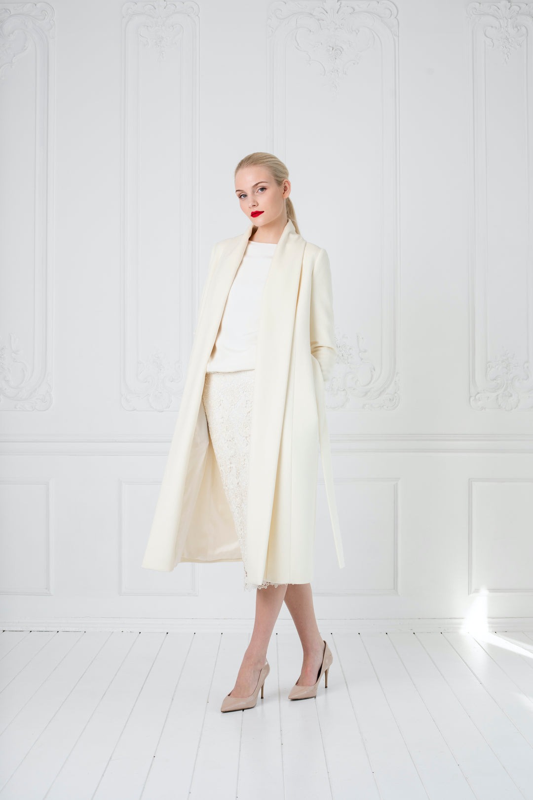LIMONIUM IVORY WOOL LIGHTWEIGHT COAT