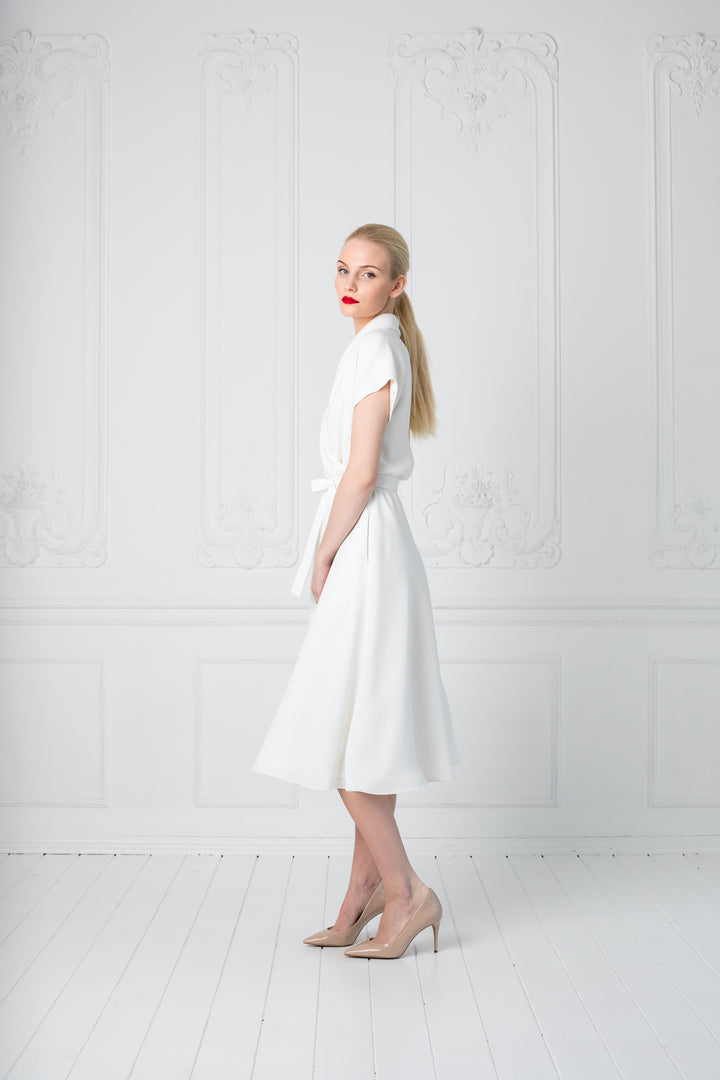 STELLARIA WHITE WRAP DRESS