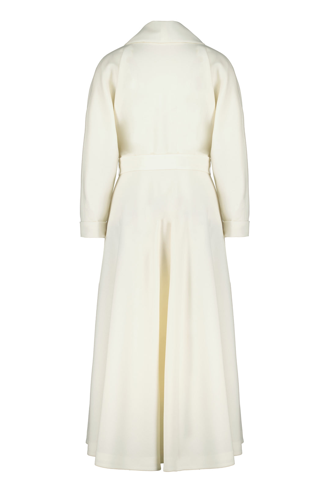 LINARIA IVORY WOOL CREPE KIMONO CUT COAT DRESS
