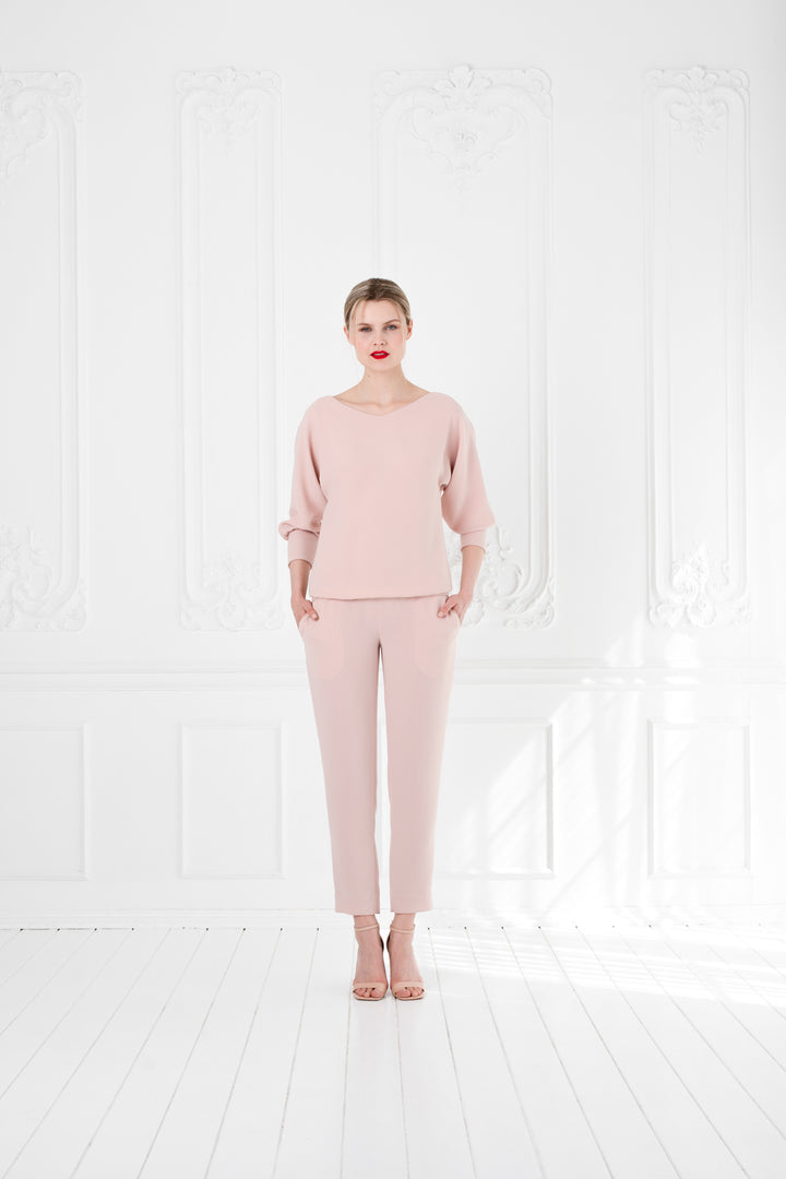 LITTORELLA NUDE PINK V-NECK JUMPSUIT