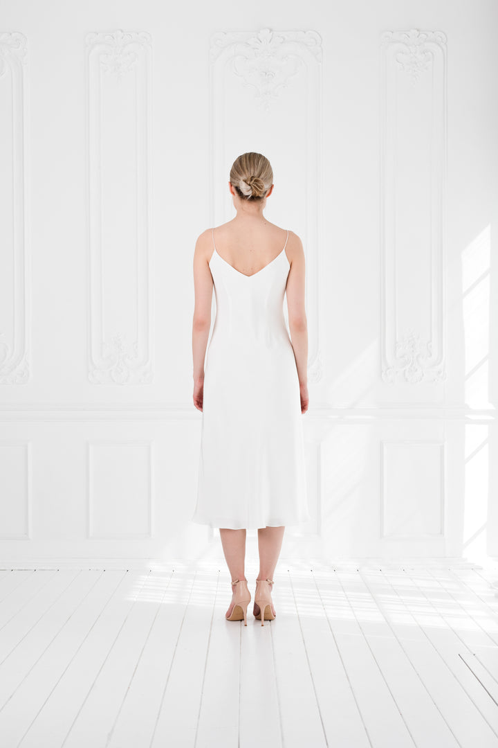 ARIA IVORY SILK SLIP DRESS