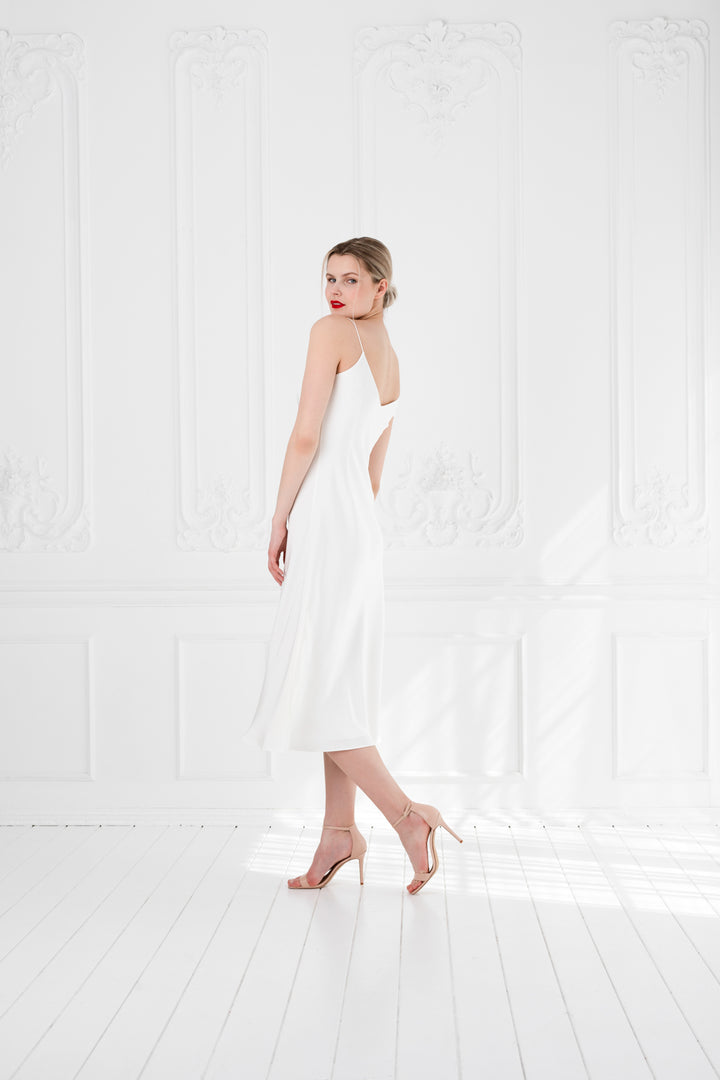 ARIA IVORY SILK SLIP DRESS