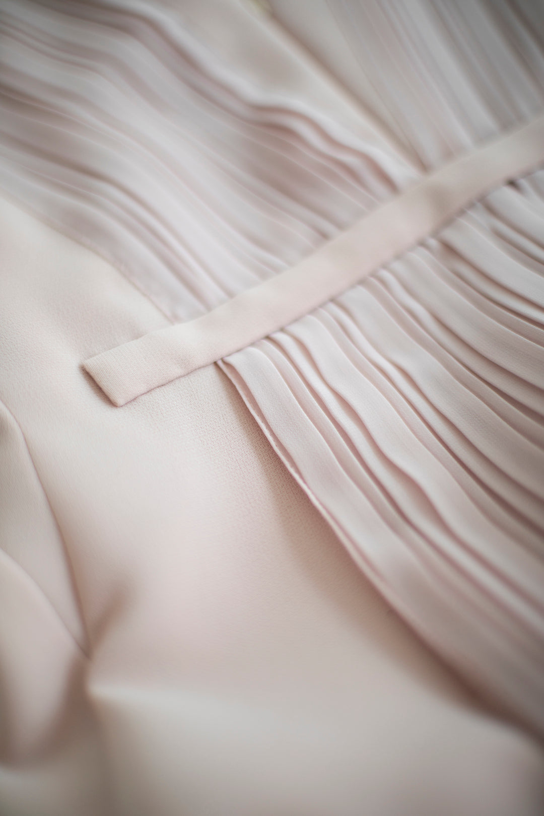 LUPINUS NUDE PINK A-LINE COCKTAIL DRESS WITH A PLEATED BACK DETAIL