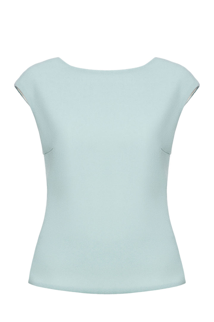 SALVIA MINT GREEN WOOL CREPE BLOUSE