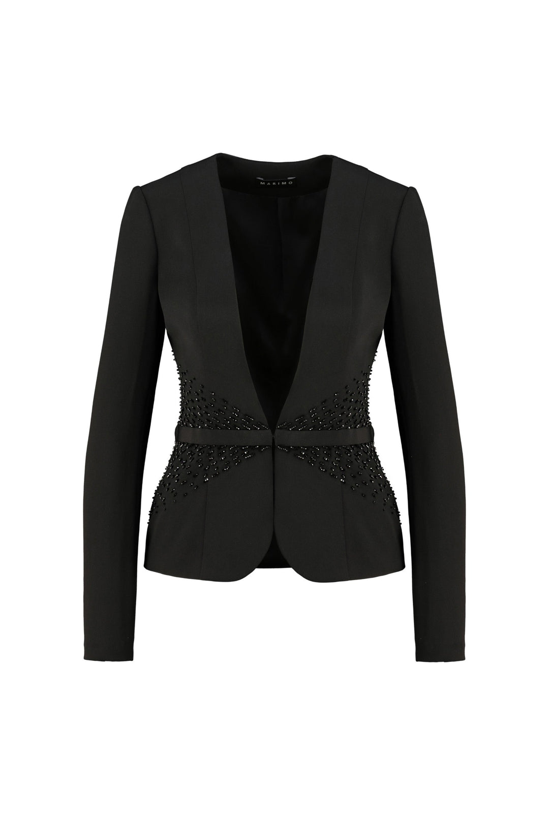 MEDINILLA LUXURIOUS BLACK SILK JACKET WITH CRYSTAL EMBROIDERY