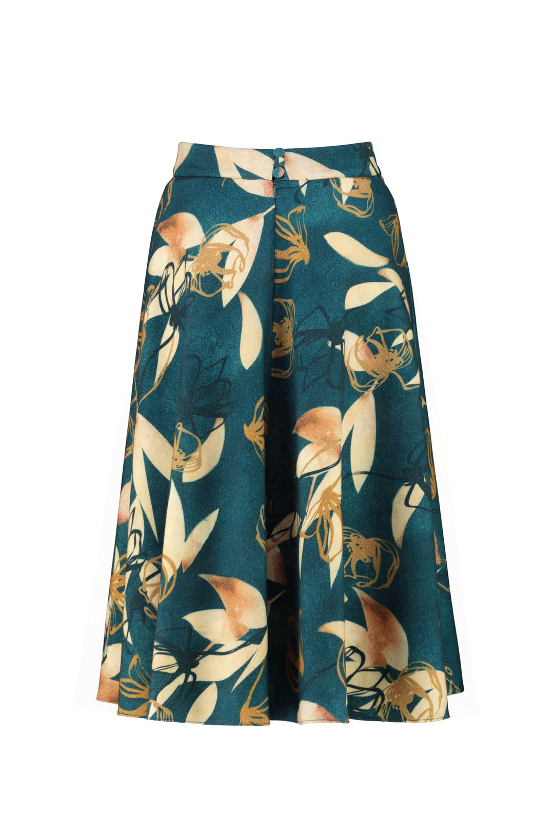 LACHENALIA PETROL BLUE WOOL SKIRT