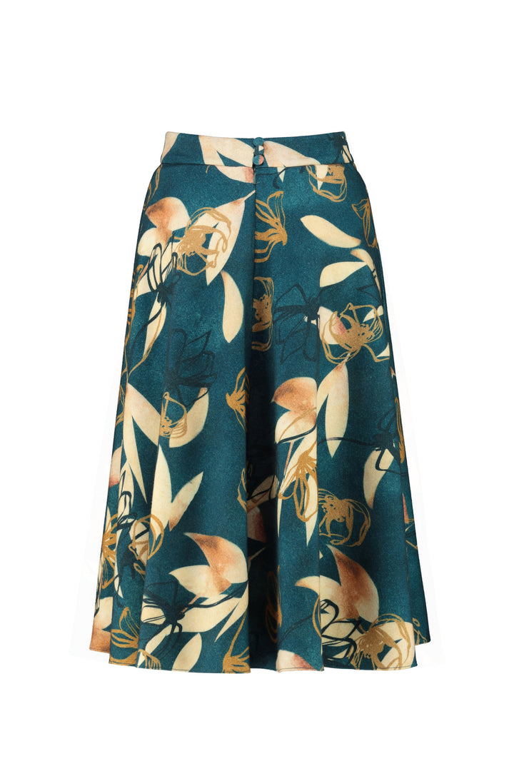 LACHENALIA PETROL BLUE WOOL SKIRT