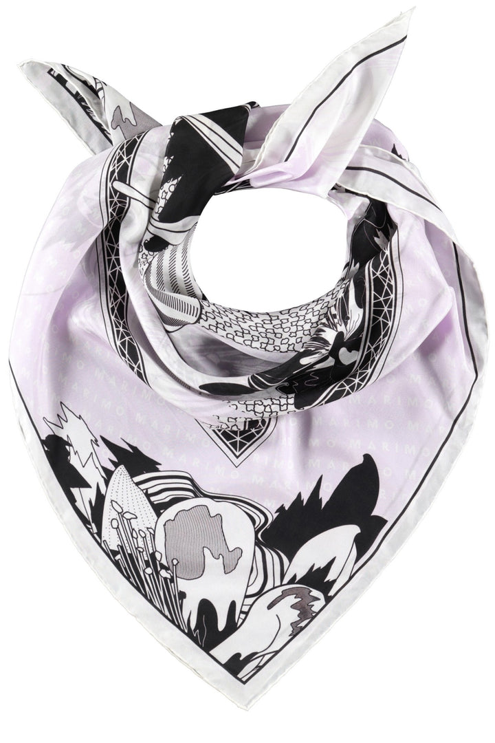 FLORAL LILAC SILK HABOTAI SCARF