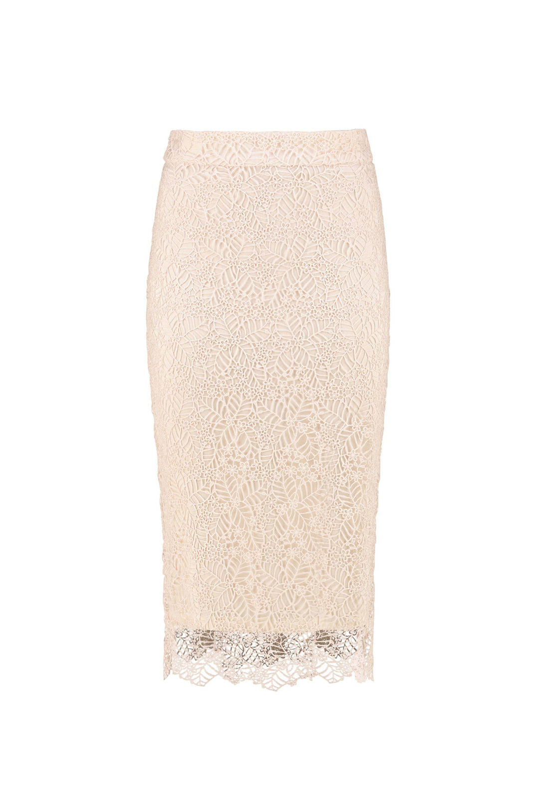 RUBIA PINK-HUED LACE PENCIL SKIRT