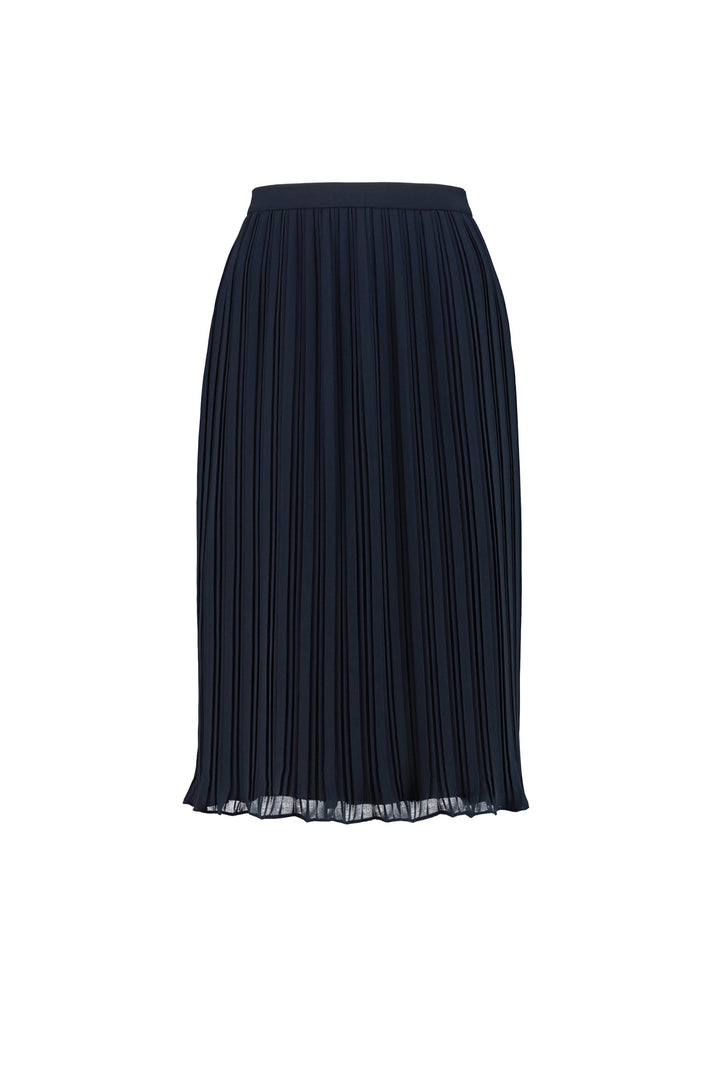 LANTANA NAVY BLUE PLISSÉ PENCIL SKIRT