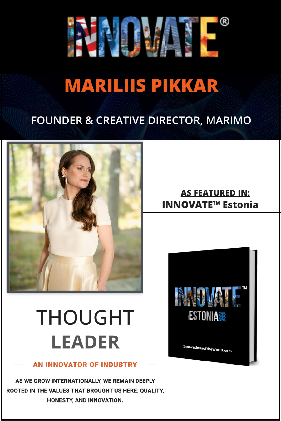 INNOVATE™ ESTONIA thought leader article published in the global INNOVATE® series of InnovationsOfTheWorld.com