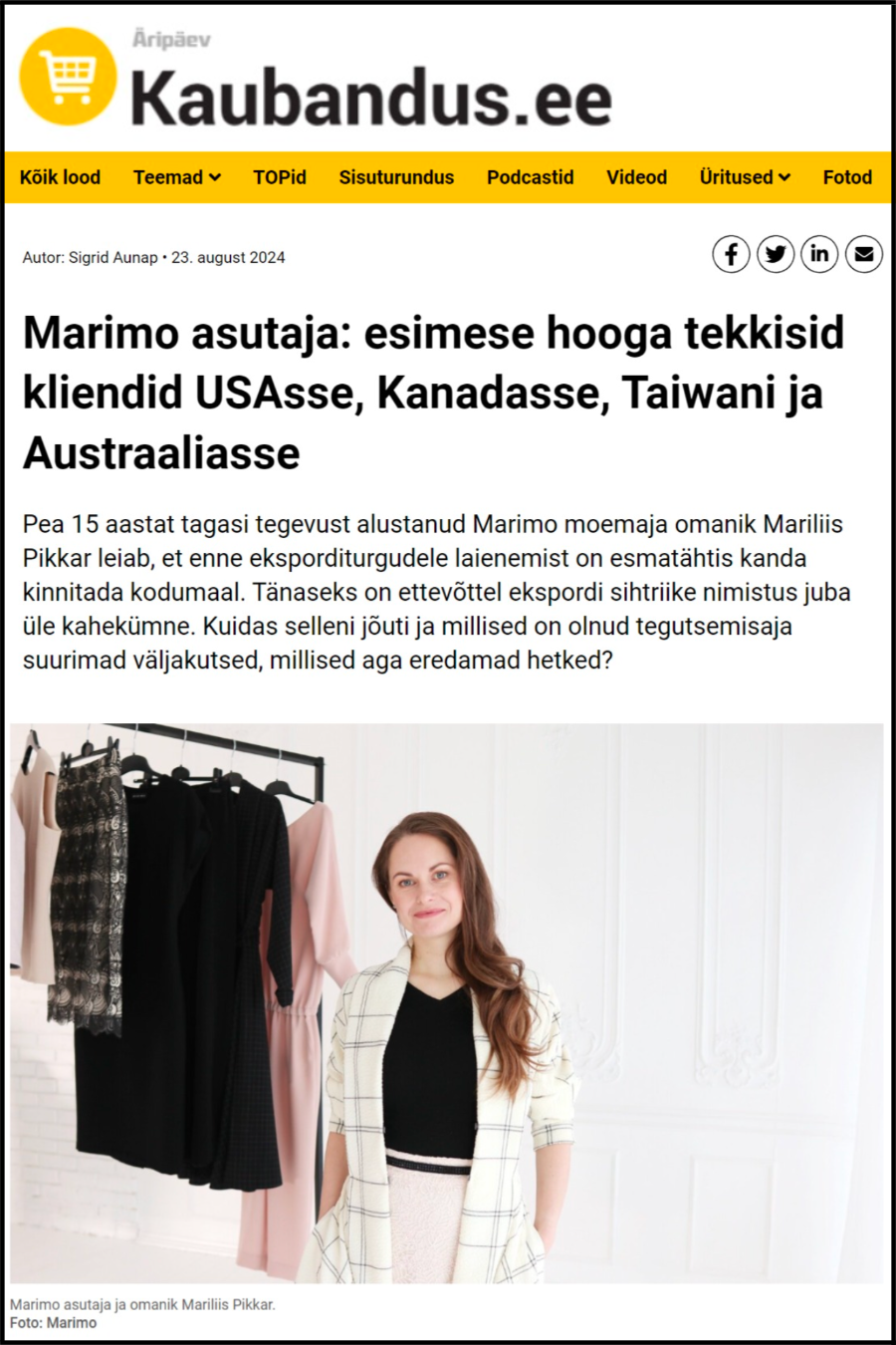 KAUBANDUS.EE online article