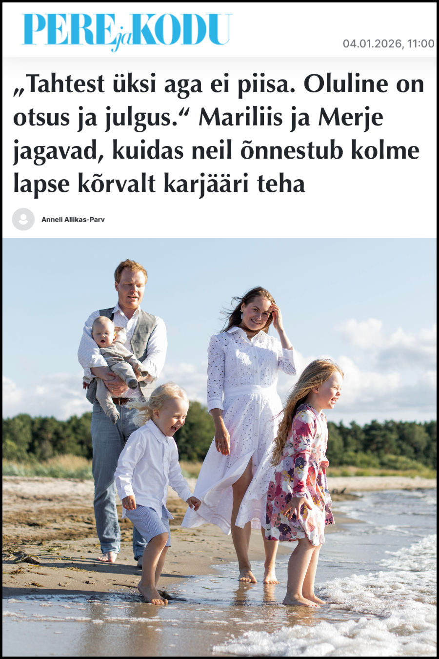 PEREJAKODU.DELFI.EE ONLINE ARTICLE