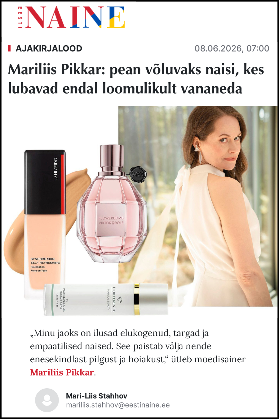 EESTINAINE.DELFI.EE ONLINE ARTICLE & PRINTED ARTICLE IN MAGAZINE "EESTI NAINE"