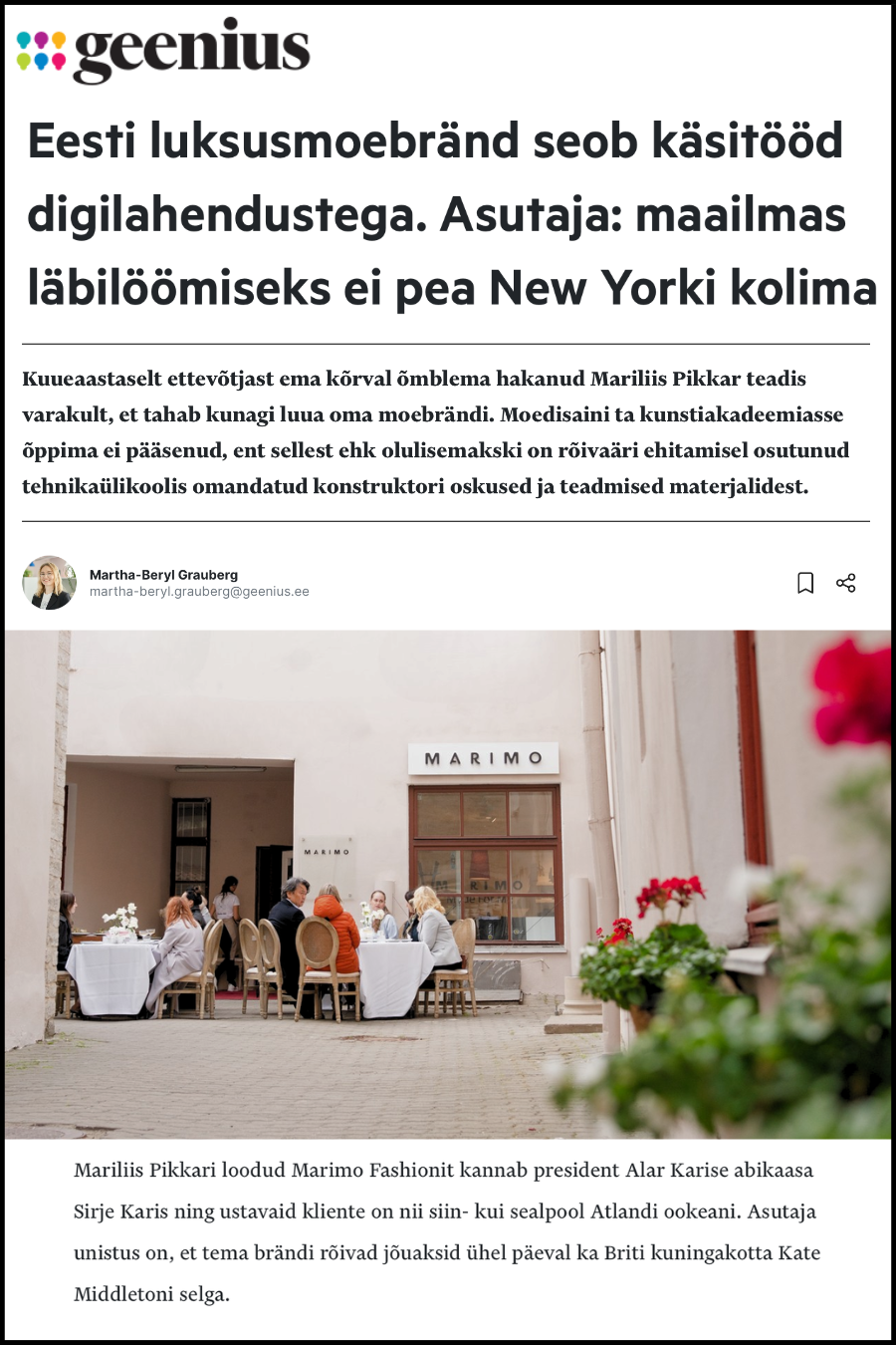 DELFI GEENIUS INTERVIEW ONLINE ARTICLE