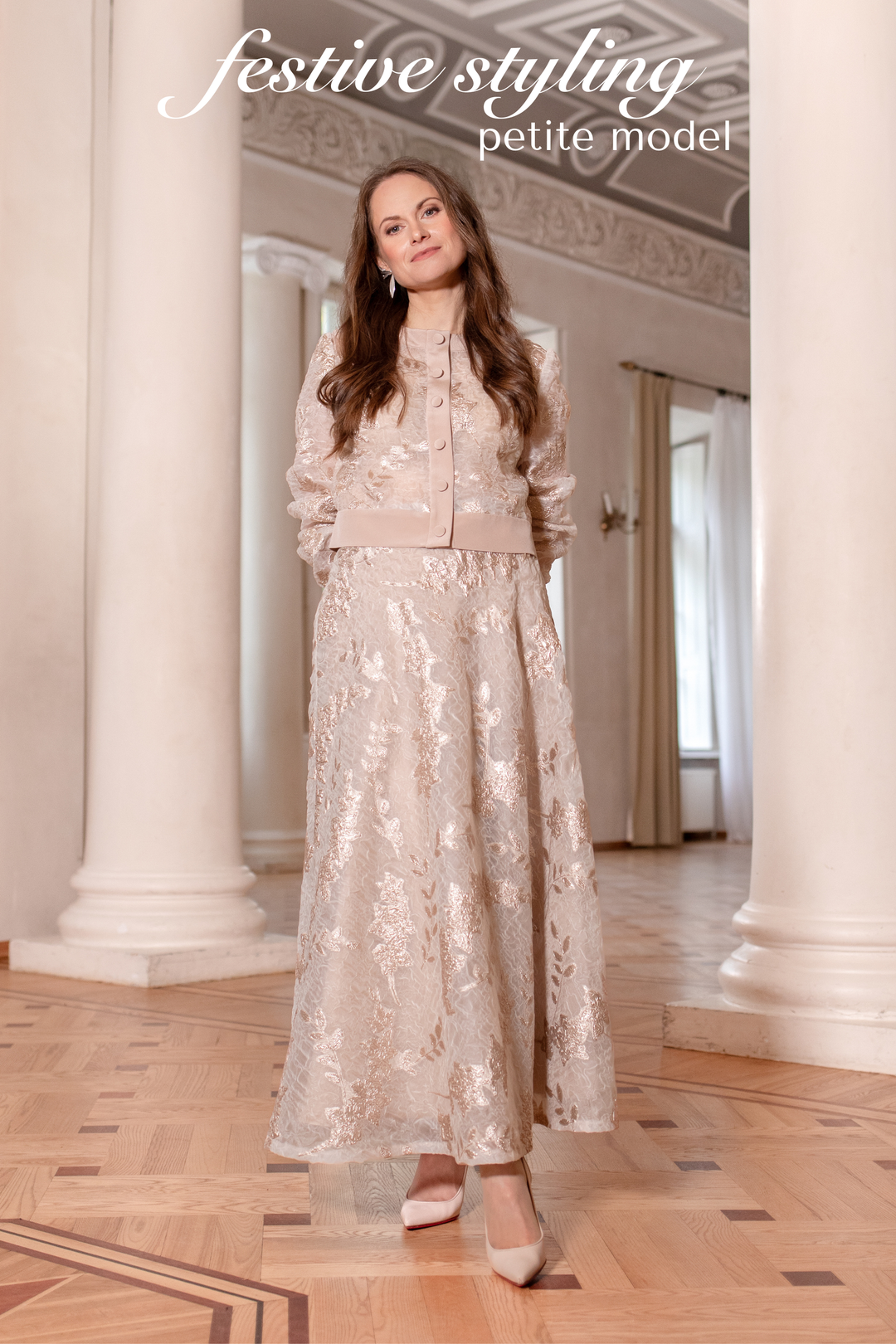 CAMELLIA OFF WHITE AND ROSE GOLD JACQUARD LIGHT JACKET