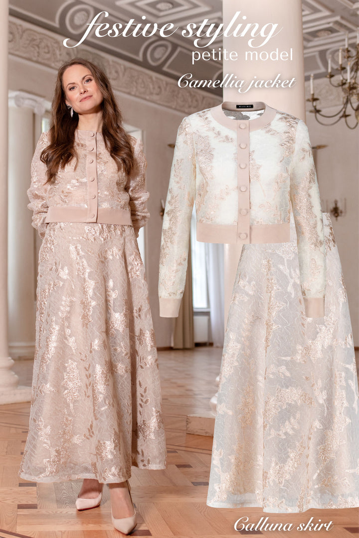 CAMELLIA OFF WHITE AND ROSE GOLD JACQUARD LIGHT JACKET