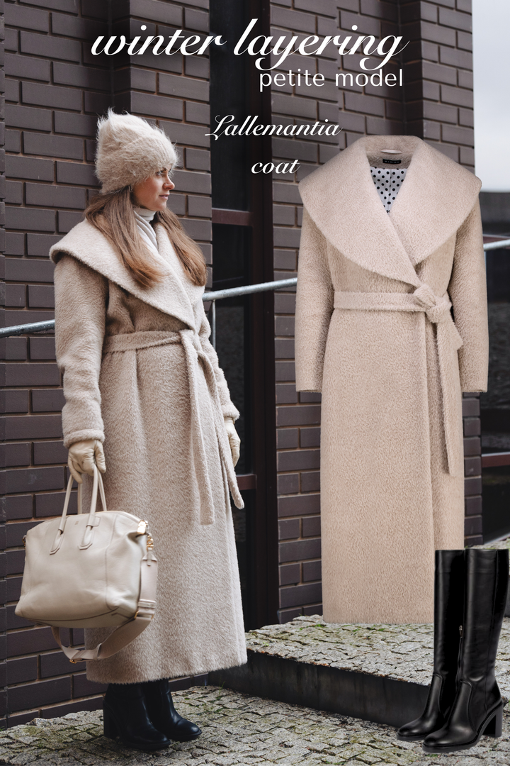 LALLEMANTIA BEIGE OVERSIZED BABY ALPACA BLEND WINTER COAT